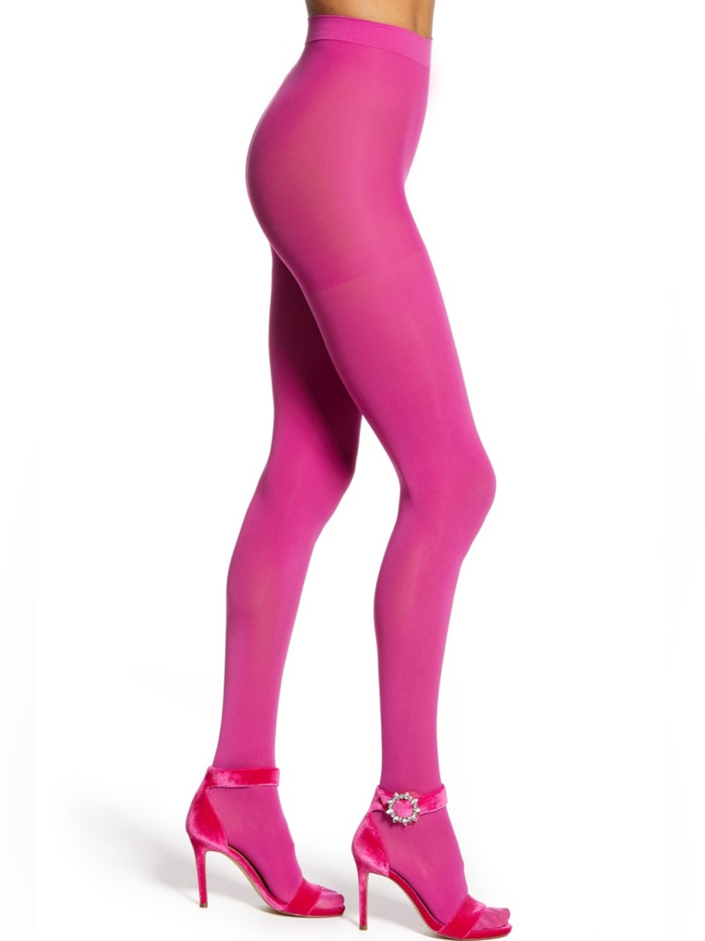NWT - Halogen x Atlantic - Pacific - Opaque Tights - Pink Cyclamen - Small